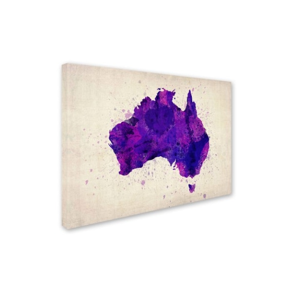 Michael Tompsett 'Australia Paint Splashes Map' Canvas Art,22x32